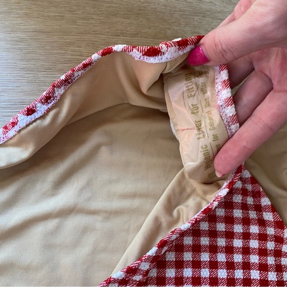 NEW Old Navy Red and White Checkered One Piece Swimsuit - Picture 4 of 7